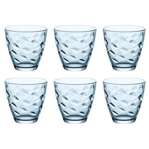 SET 6 VASOS BORMIOLI FLORA AZZURRO AZUL 26CL